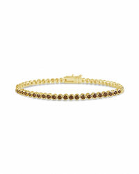 Helene Chocolate CZ Bezel Eternity Tennis Bracelet