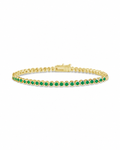Helene Emerald CZ Bezel Eternity Tennis Bracelet