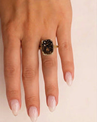 Sterling Silver Elongated Cushion Chocolate CZ Cocktail Ring - Sterling Forever