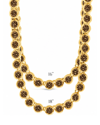 Helene Bezel Chocolate CZ Tennis Necklace