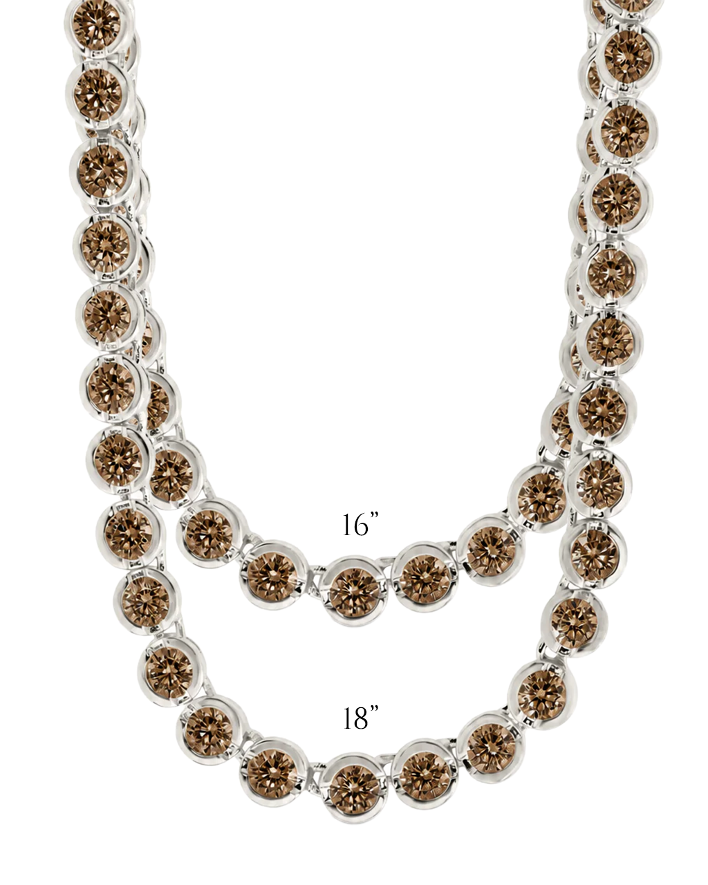 Helene Bezel Chocolate CZ Tennis Necklace