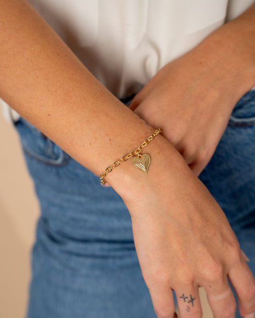 Beating Heart Charm Bracelet - Sterling Forever