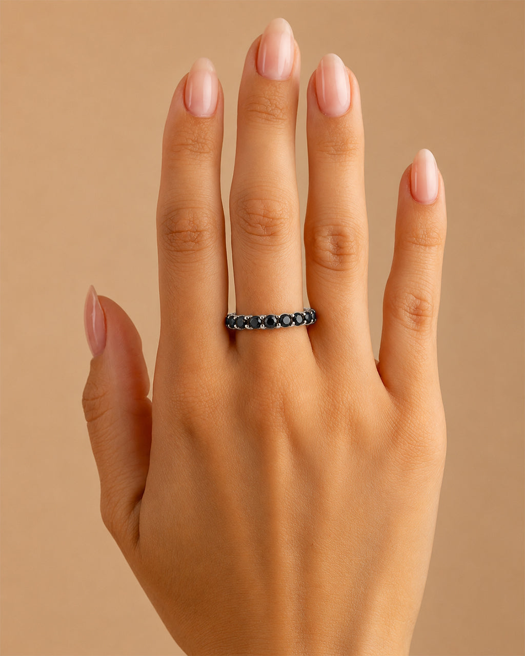 Sterling Silver Gracie Black CZ Eternity Ring