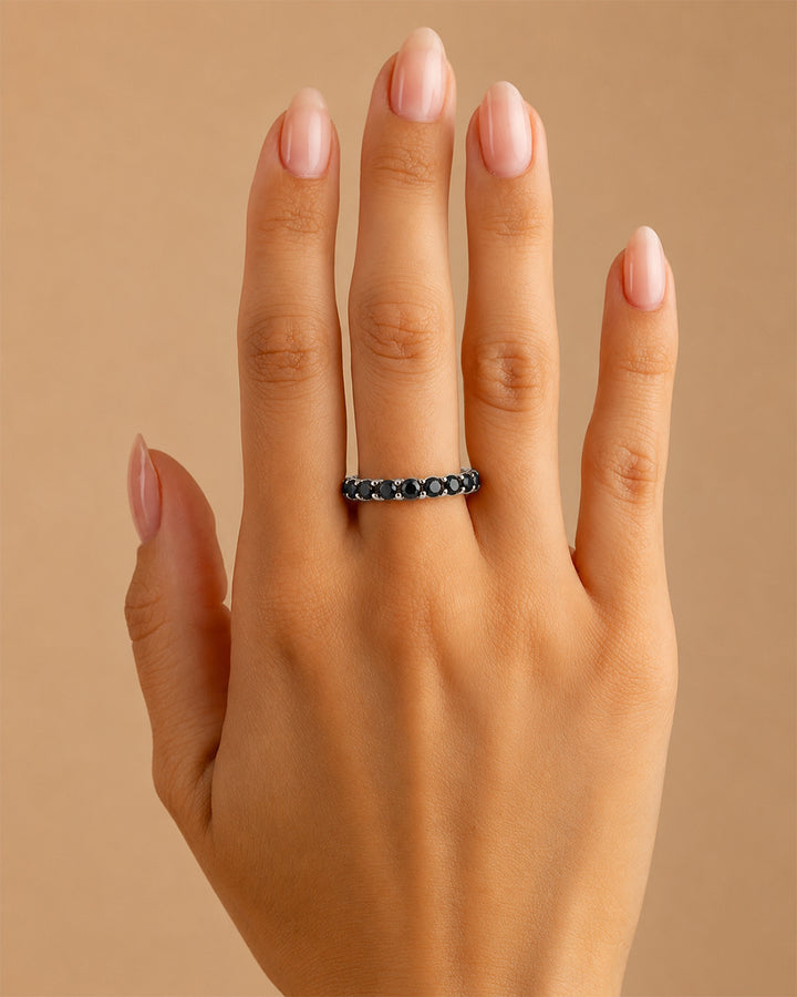 Sterling Silver Gracie Black CZ Eternity Ring