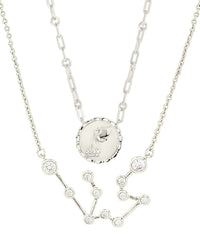'When Stars Align' Constellation Necklace & Bold Link Zodiac Necklace Set - Sterling Forever
