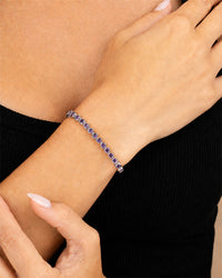Helene Amethyst CZ Bezel Eternity Tennis Bracelet