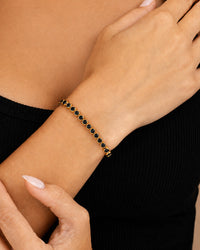 Helene Black CZ Bezel Eternity Tennis Bracelet