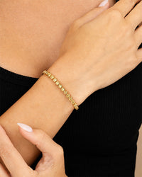 Helene Canary CZ Bezel Eternity Tennis Bracelet