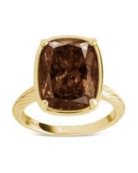 Sterling Silver Elongated Cushion Chocolate CZ Cocktail Ring - Sterling Forever