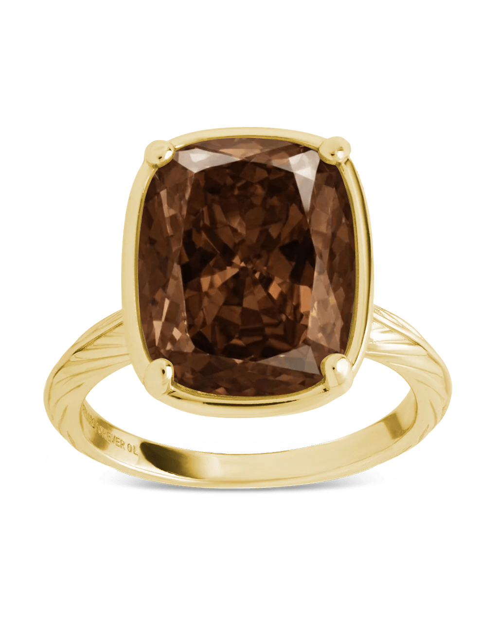 Sterling Silver Elongated Cushion Chocolate CZ Cocktail Ring - Sterling Forever