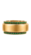 Smart Ring Emerald CZ Band Set of 2