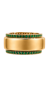 Smart Ring Emerald CZ Band Set of 2