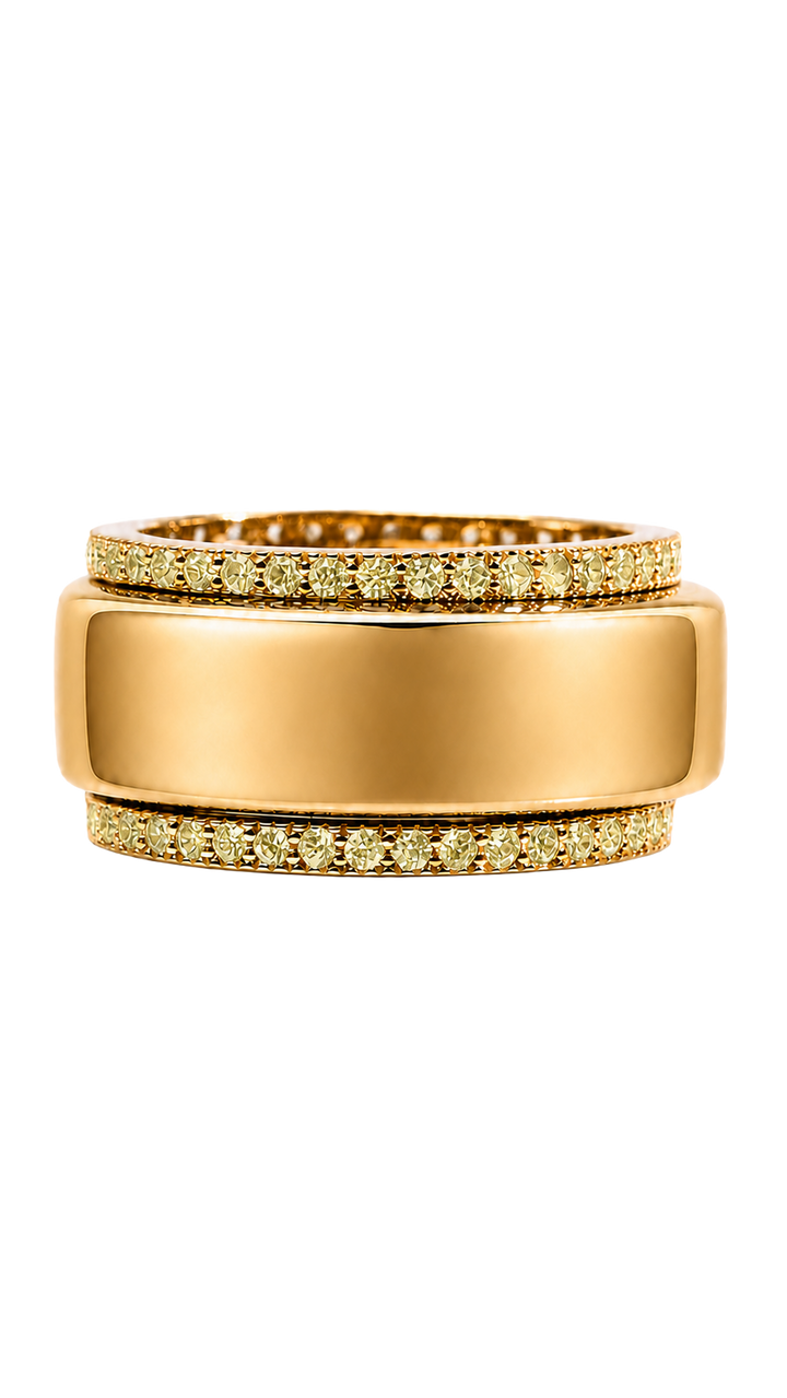 Smart Ring Canary CZ Band Set of 2