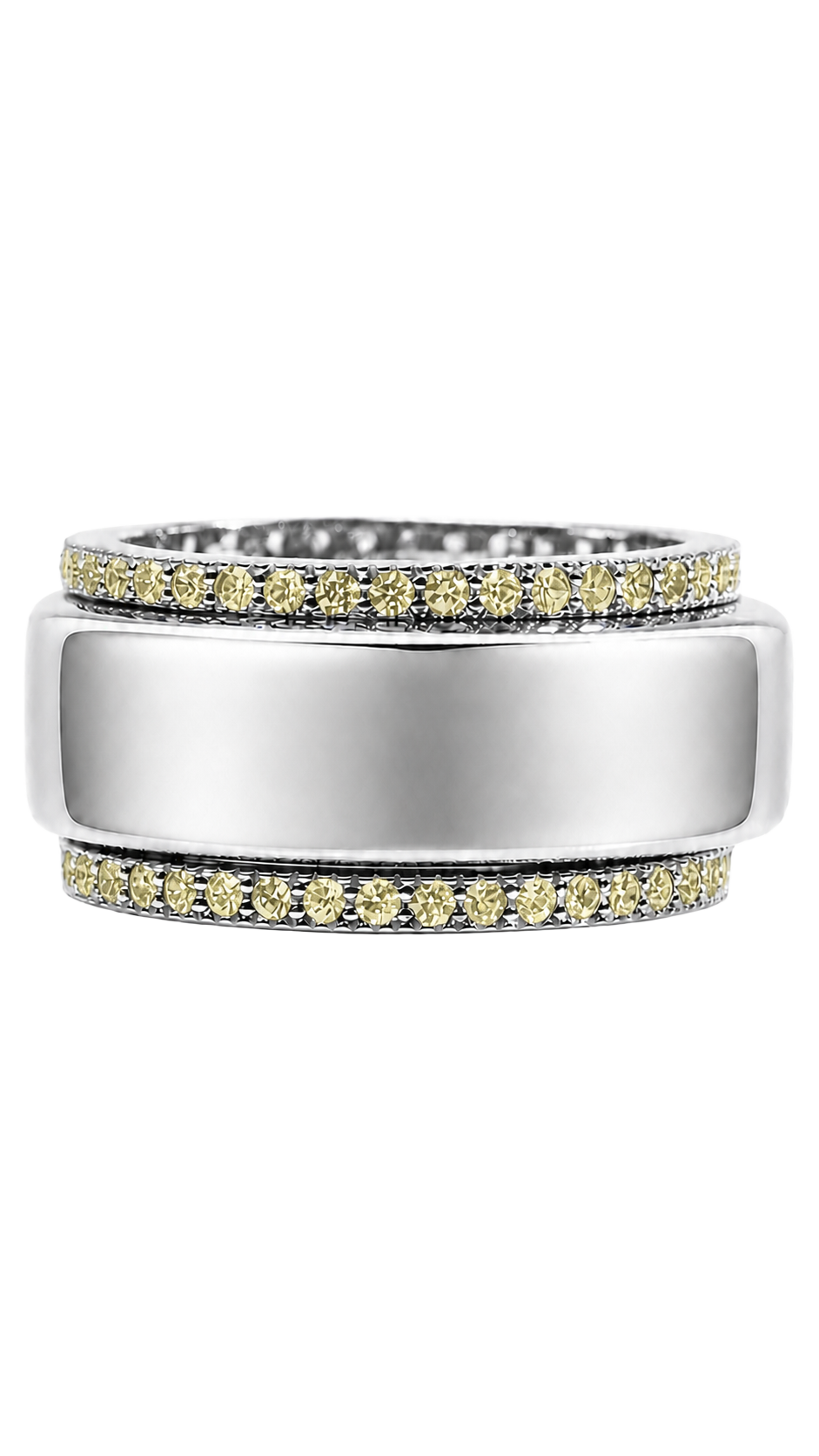 Smart Ring Canary CZ Band Set of 2