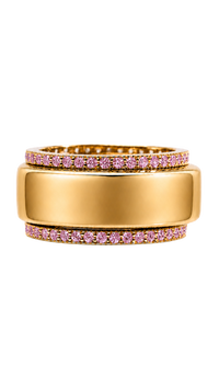Smart Ring Pink CZ Band Set of 2