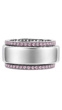 Smart Ring Pink CZ Band Set of 2