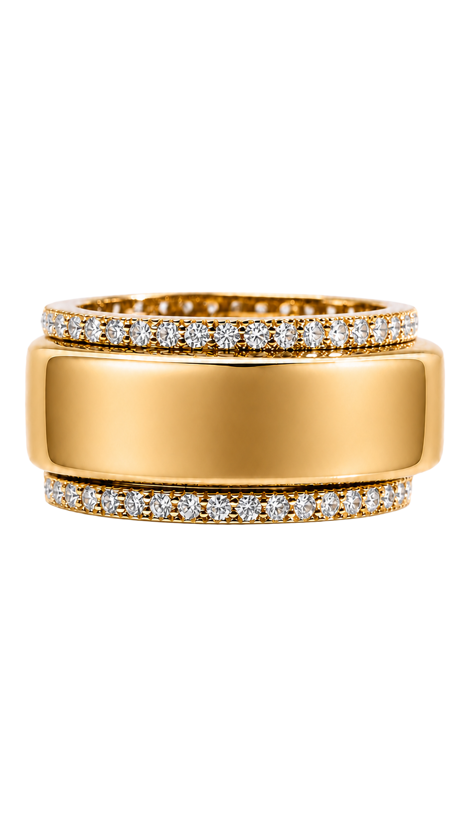 Smart Ring CZ Band Set of 2