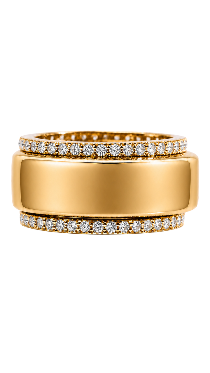 Smart Ring CZ Band Set of 2