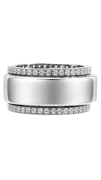 Smart Ring CZ Band Set of 2
