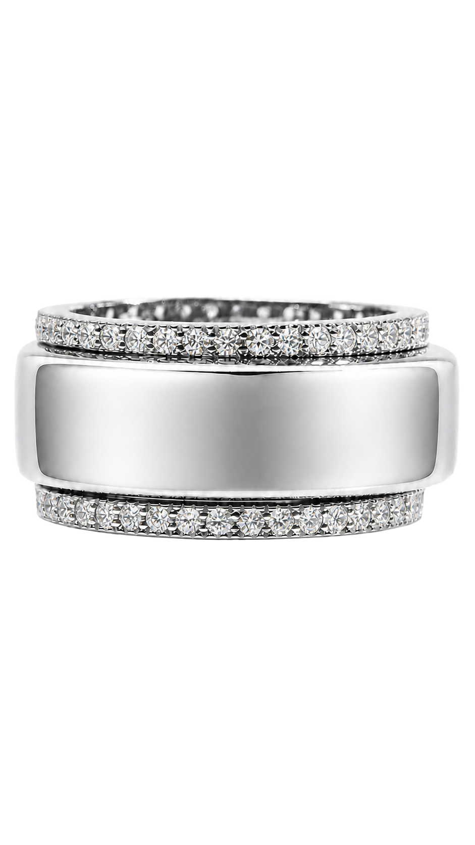 Smart Ring CZ Band Set of 2