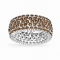 Sterling Silver Chocolate CZ Yvonne Ring