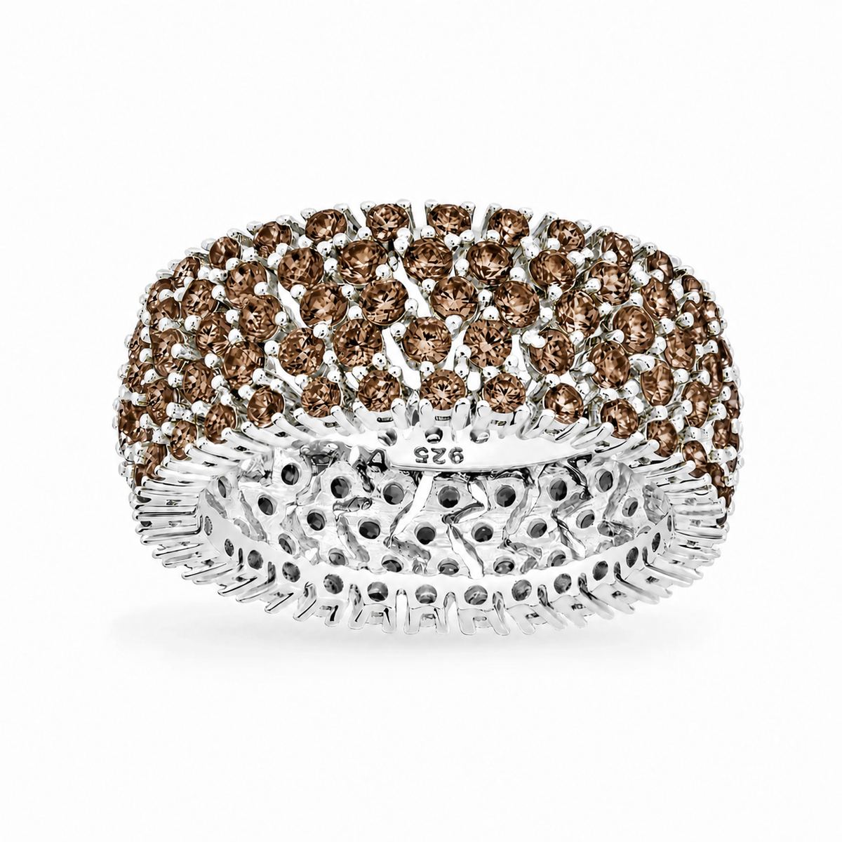 Sterling Silver Chocolate CZ Yvonne Ring