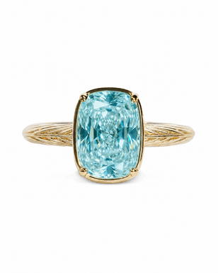 Sterling Silver Mini Aquamarine Elongated Cushion Ring