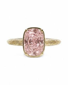 Sterling Silver Mini Pink Sapphire Elongated Cushion Ring