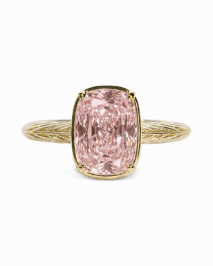 Sterling Silver Mini Pink Sapphire Cushion Ring