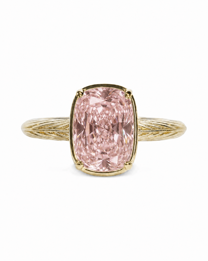 Sterling Silver Mini Pink Sapphire Cushion Ring