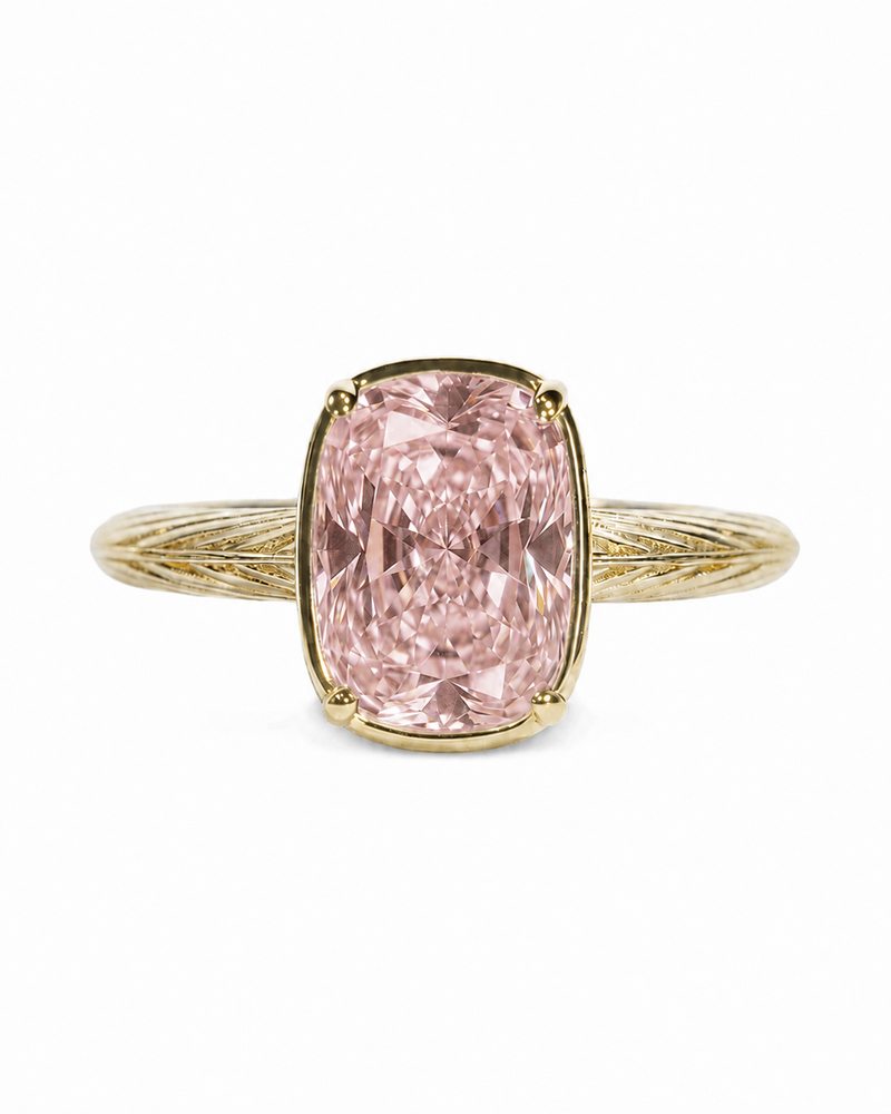 Sterling Silver Mini Pink Sapphire Cushion Ring