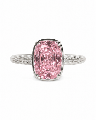 Sterling Silver Mini Pink Sapphire Cushion Ring