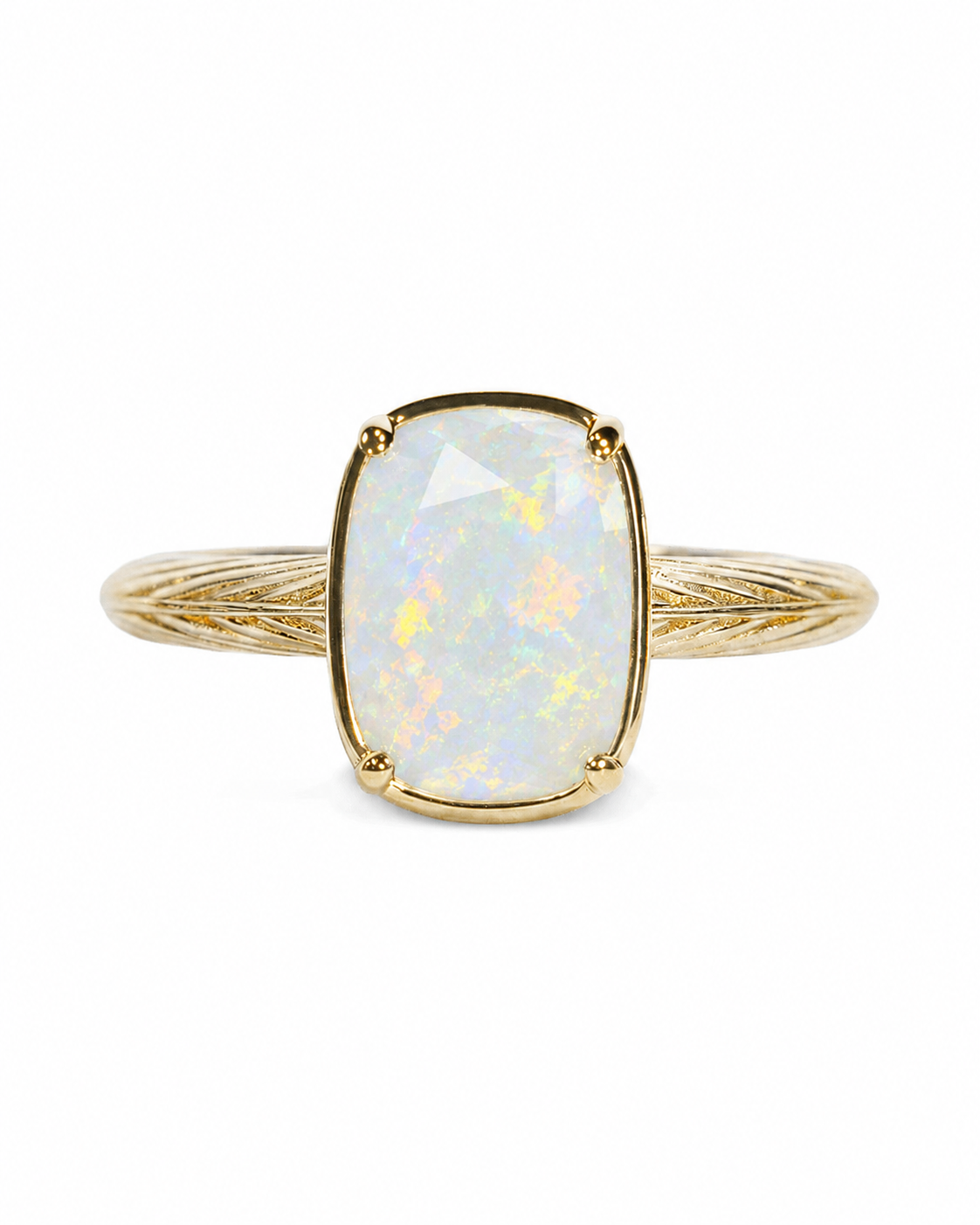 Opal Mini Elongated Sterling Silver Cushion Ring