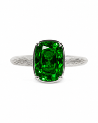 Emerald mini ring – silver