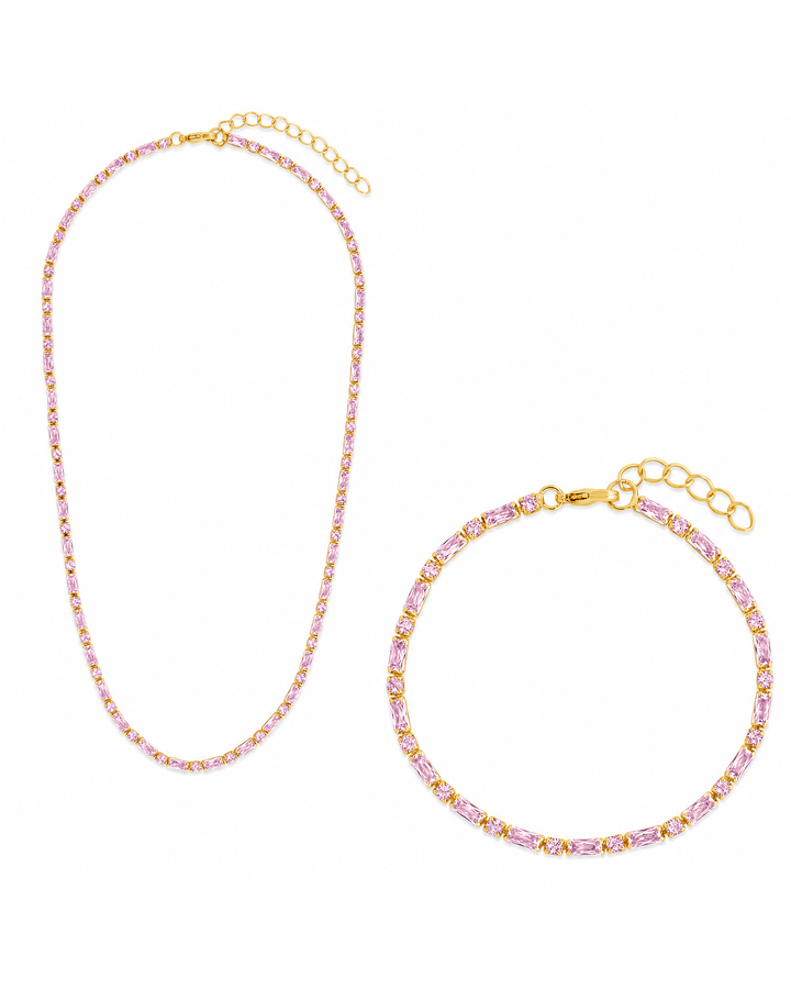 Georgia Light Pink CZ Tennis Bundle