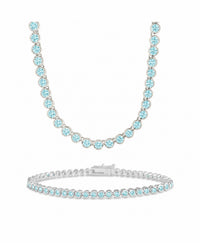 Helene Bezel Aquamarine CZ Jewelry Bundle