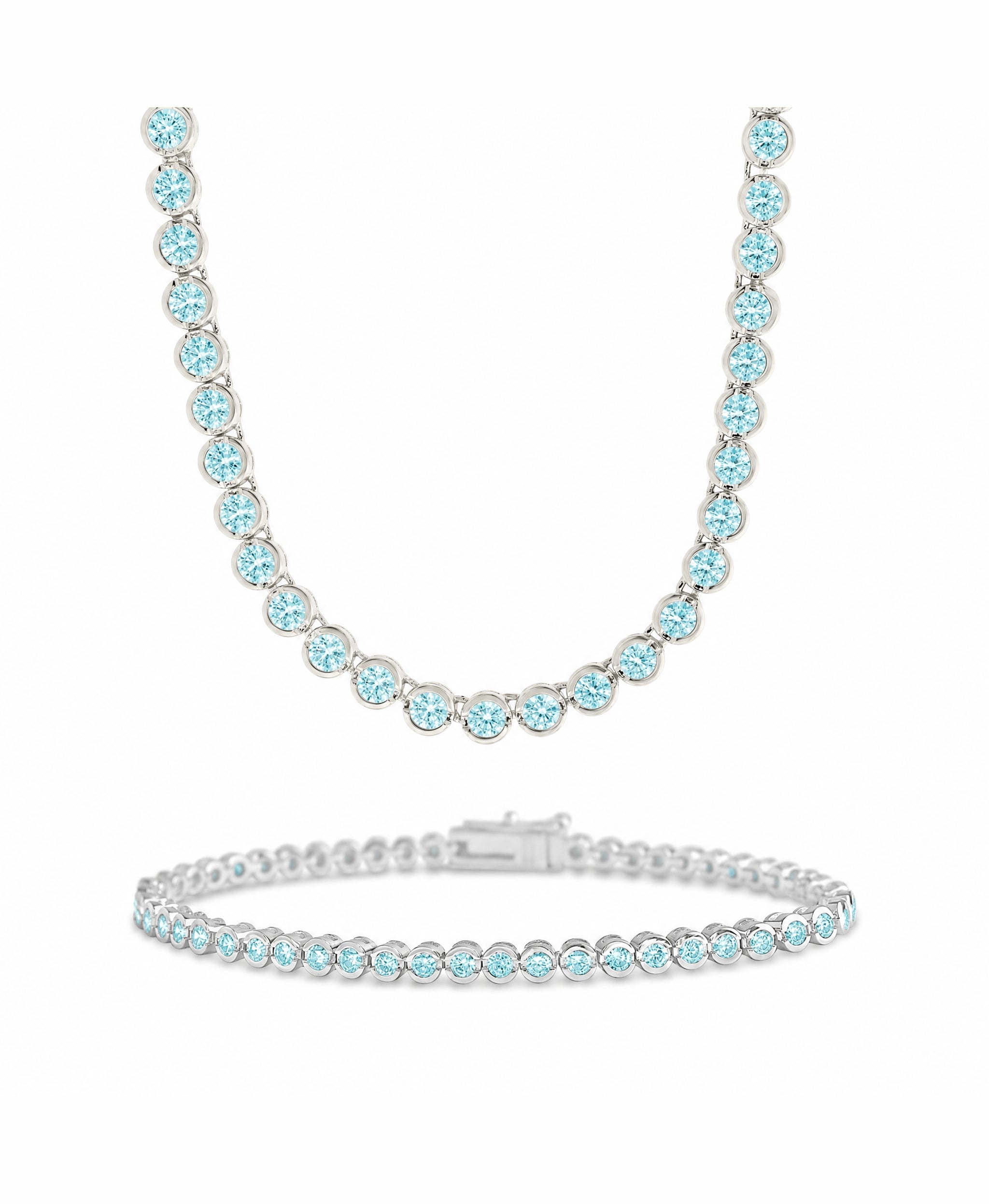 Helene Bezel Aquamarine CZ Jewelry Bundle