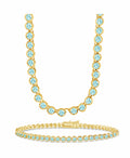 Helene Bezel Aquamarine CZ Jewelry Bundle