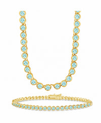 Helene Bezel Aquamarine CZ Jewelry Bundle