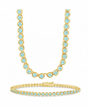 Helene Bezel Aquamarine CZ Jewelry Bundle