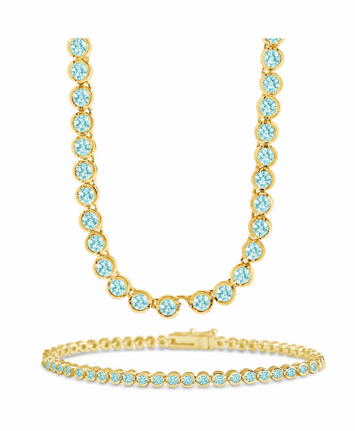Helene Bezel Aquamarine CZ Jewelry Bundle