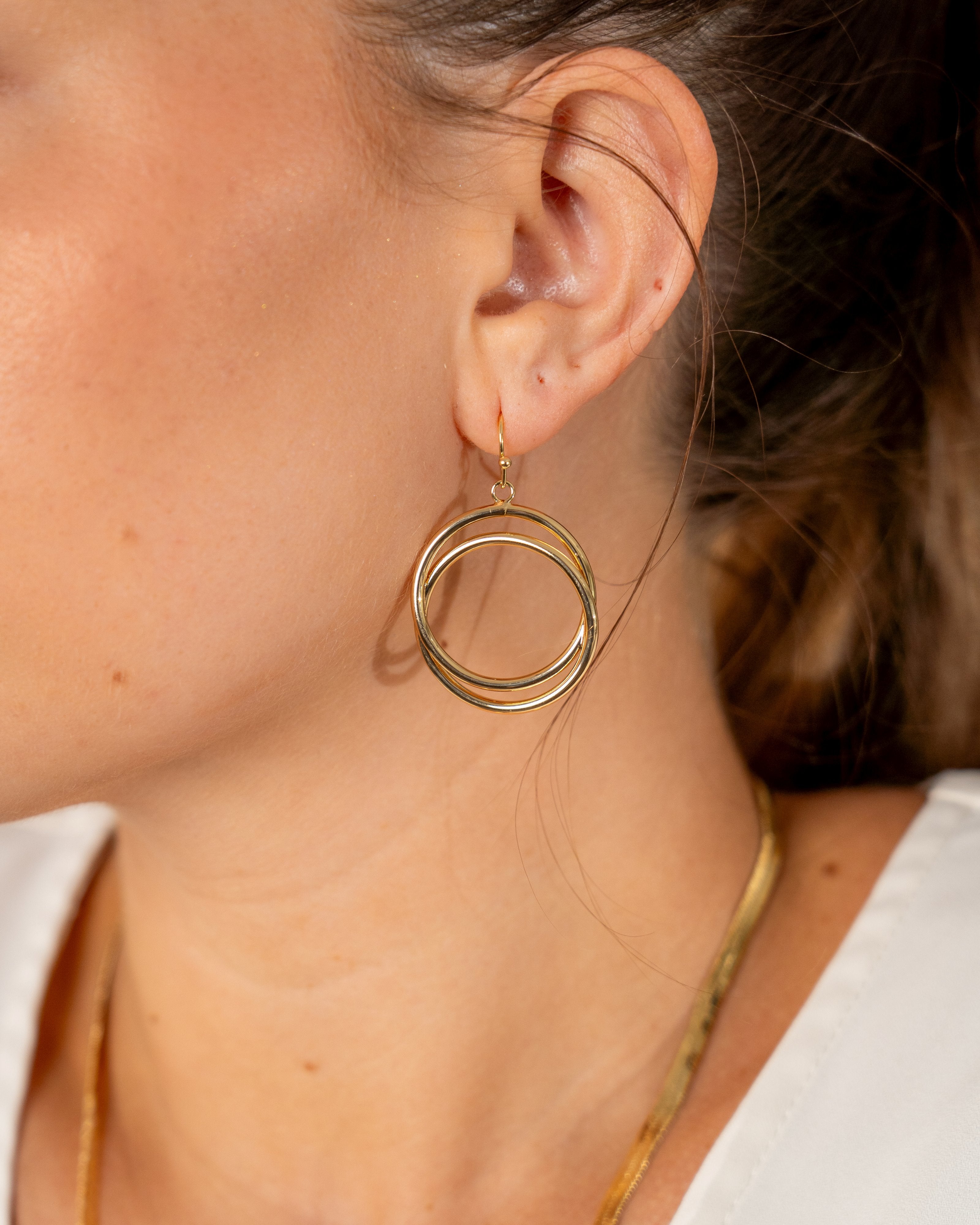 Claudie Interlocking Circle Dangle Earrings - Sterling Forever