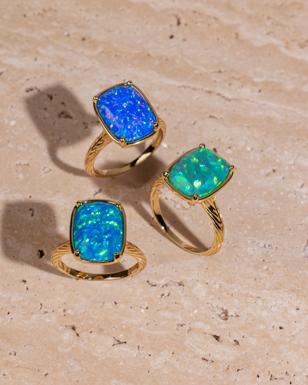 Sterling Silver Cobalt Blue Opal Elongated Cushion Ring