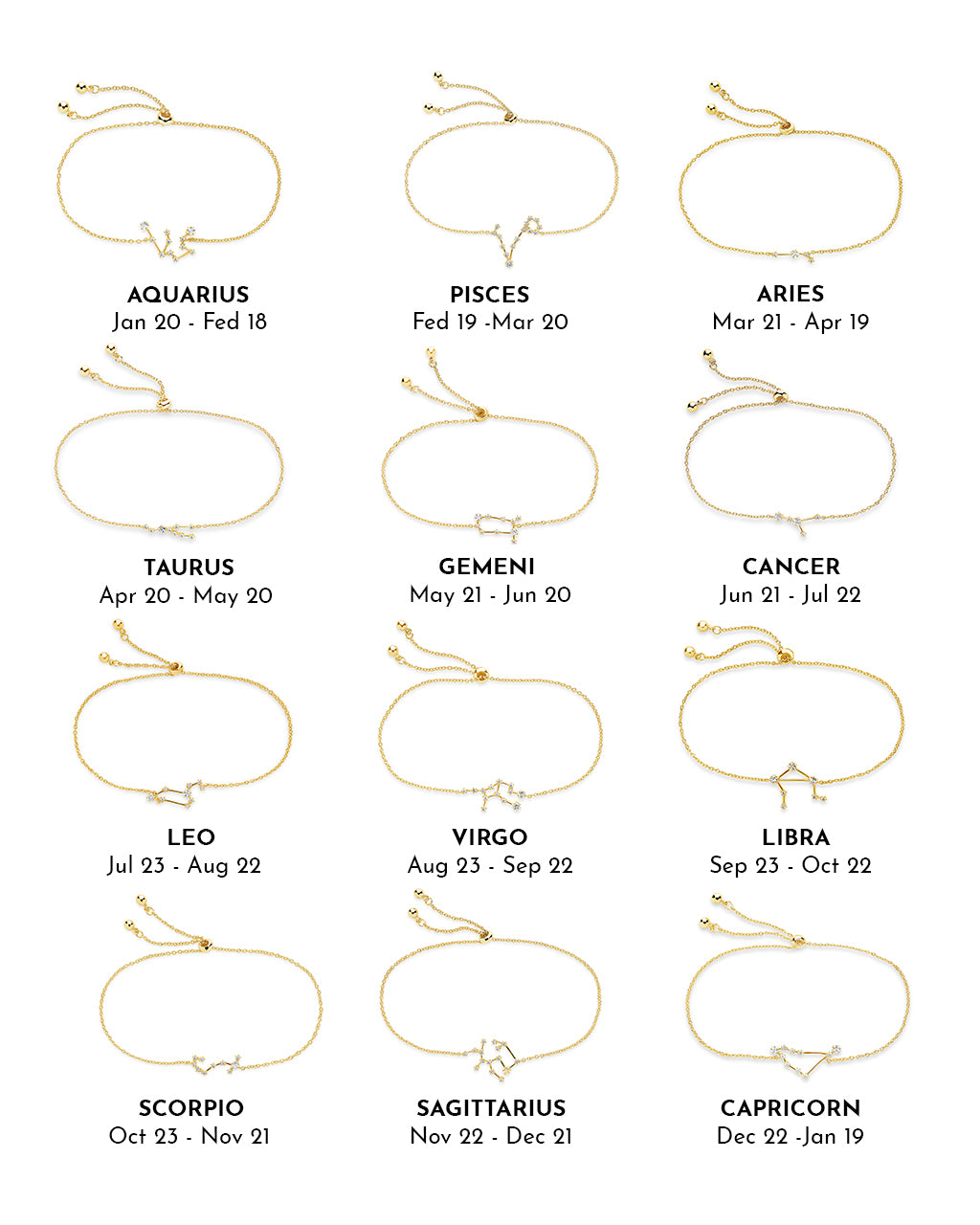 'When Stars Align' Constellation Necklace and Bracelet Set