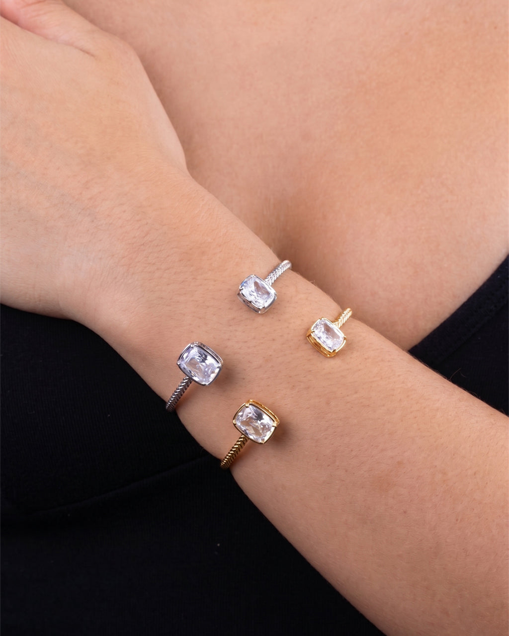 Elongated Cushion Cuff Bangle