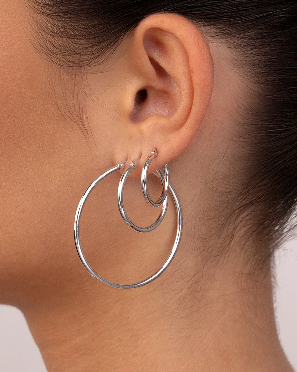 Orecchini A Cerchio Wynn's In Argento 925 – Set Da 3 Misure Con Zirconia – Color Oro Rosa, Argento E Oro