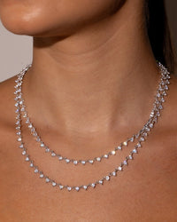 Brigid Staggered CZ Tennis Necklace - Sterling Forever