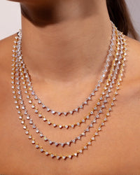 Brigid Staggered CZ Tennis Necklace - Sterling Forever