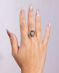 Sterling Silver Elongated Cushion Labradorite Cocktail Ring