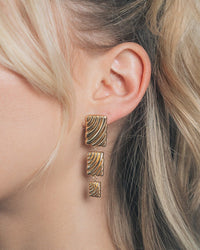 Haydée Triple Textured Drop Stud Earrings - Sterling Forever